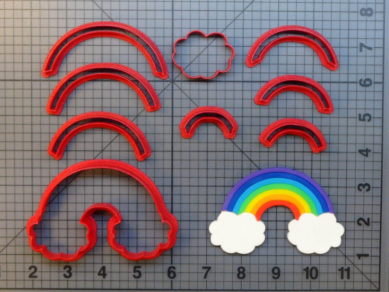 Rainbow and Clouds 266-A019 Cookie Cutter Set (4 inch)