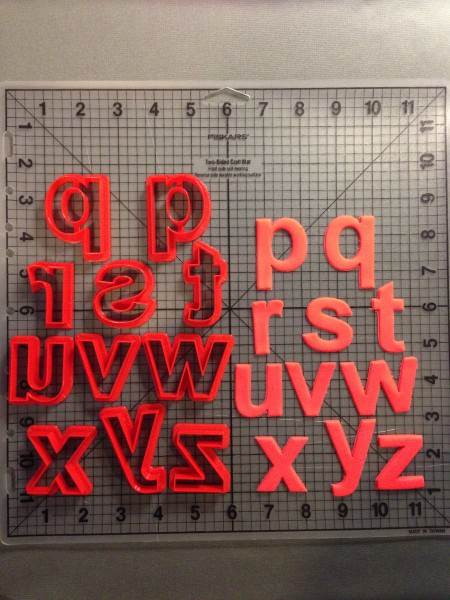 Arial Bold Lowercase Alphabet Cookie Cutter Set
