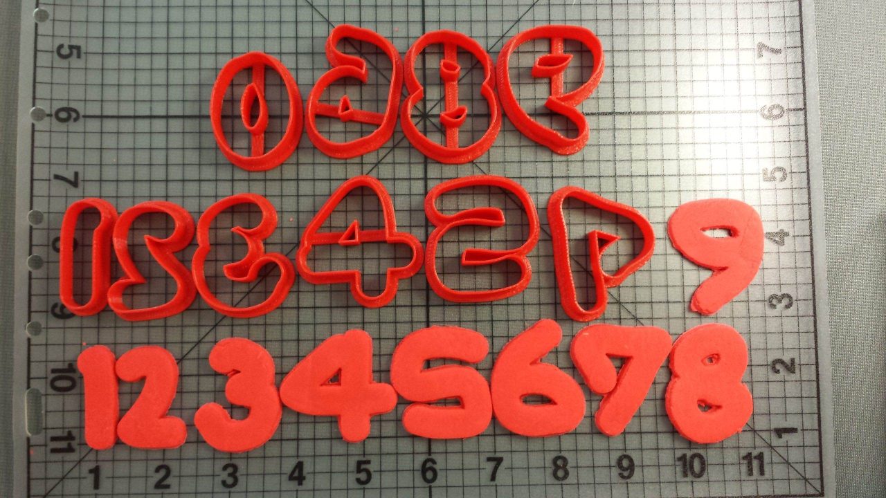 Jello Font Number Cookie Cutters
