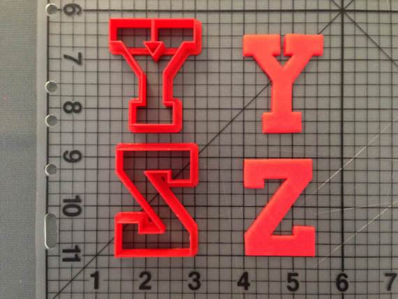 College Font Uppercase Cookie Cutters