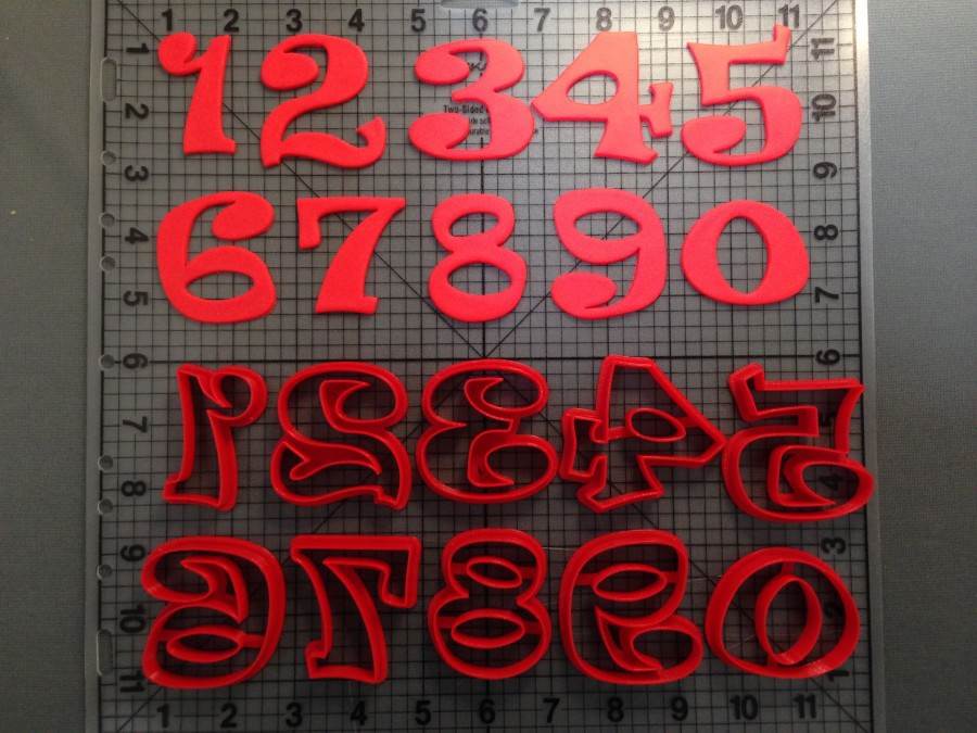 Ravi Font Number Cookie Cutters