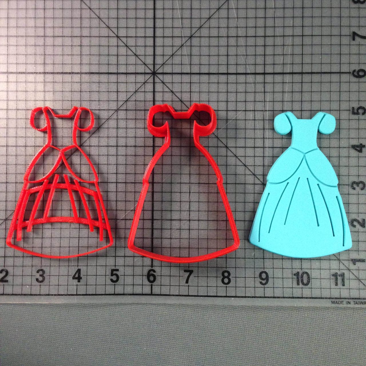 Cinderella Dress Cookie Cutter and Stamp