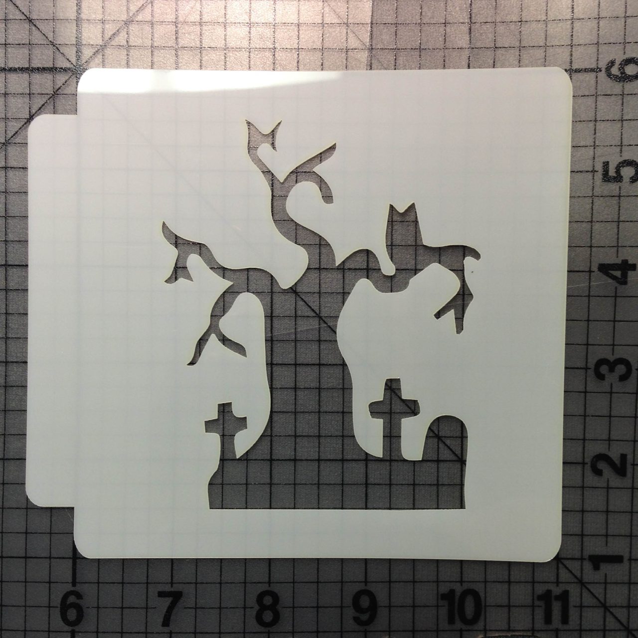 Halloween Tree Stencil 100