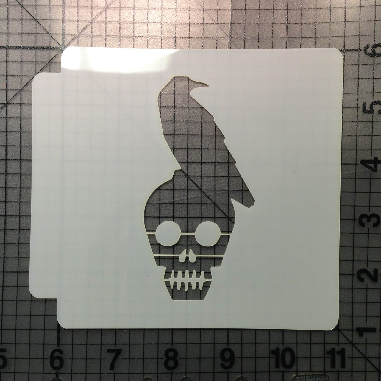 Skull and Crow Stencil 100