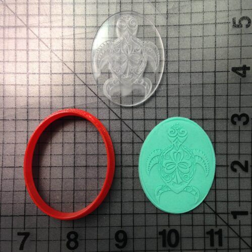 Hawaiian Turtle 100 Cookie Cutter and Stamp (1)