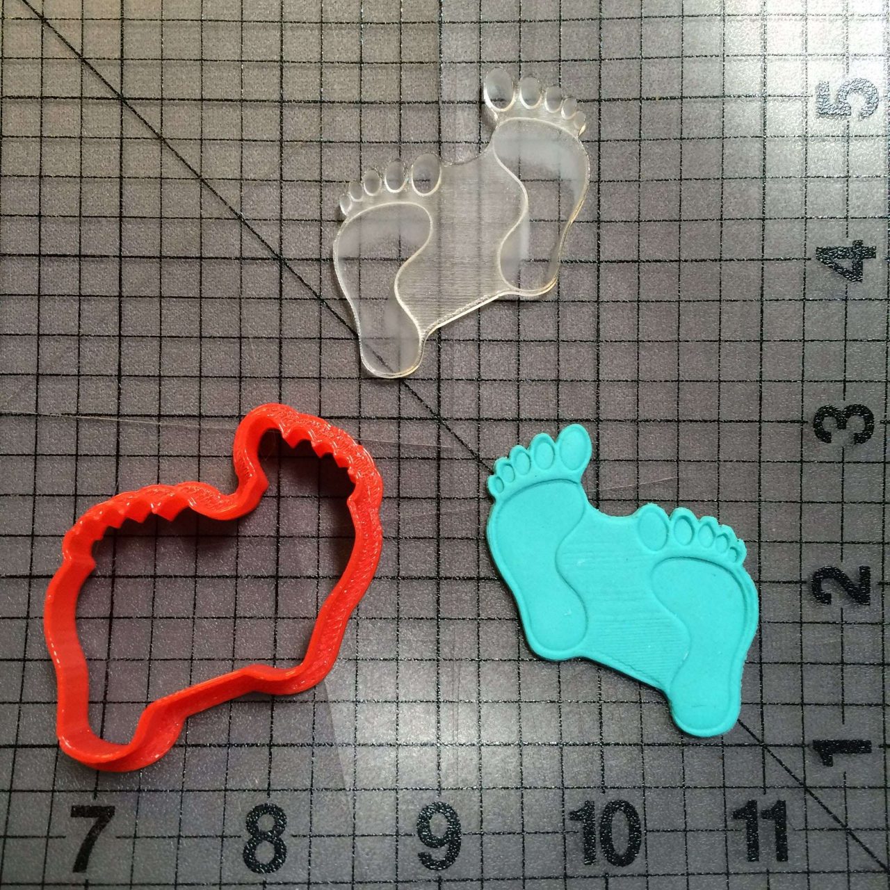 Foot Print 101 Cookie Cutter and Stamp (imprinted 1)