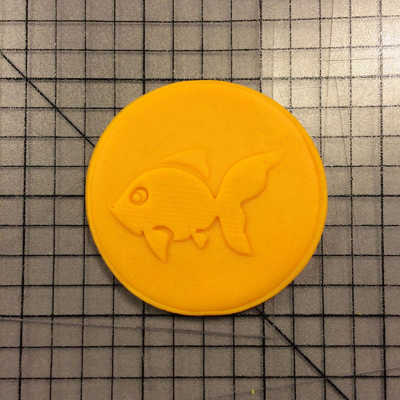 Fish 100 Cookie Cutter and Stamp (embossed 1)