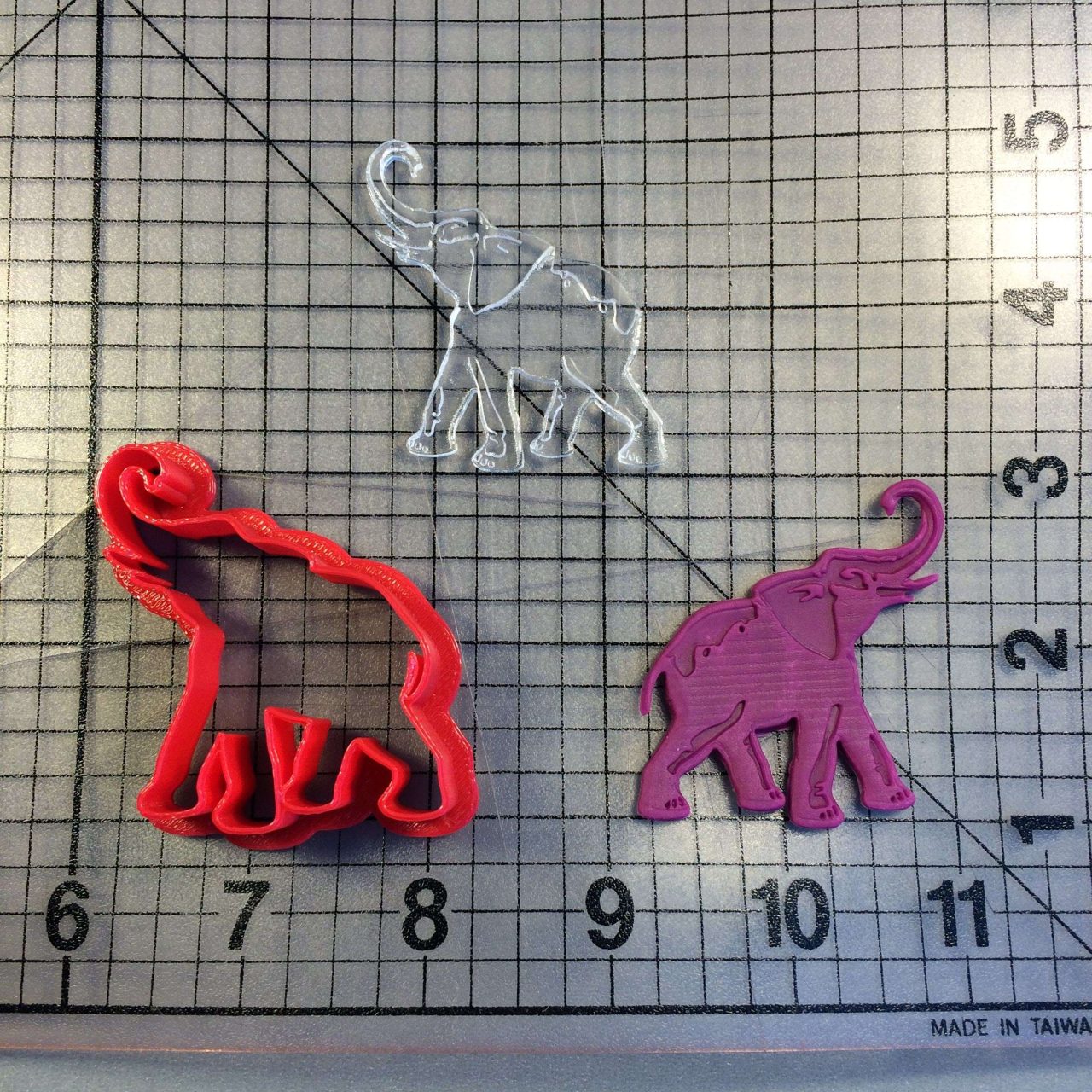 Elephant 102 Cookie Cutter and Stamp (imprinted 1)