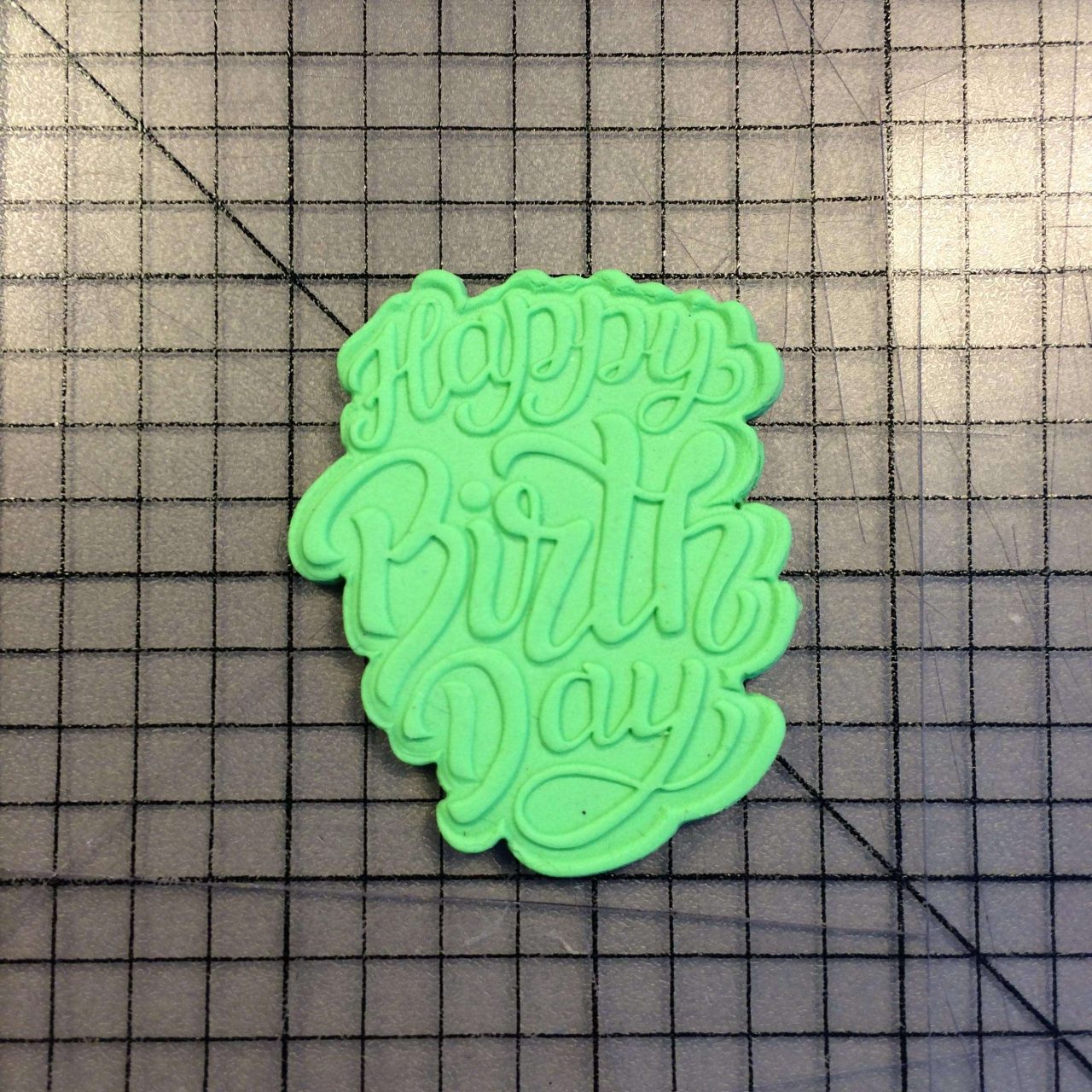 Happy Birthday 100 Cookie Cutter and Stamp (embossed 1)