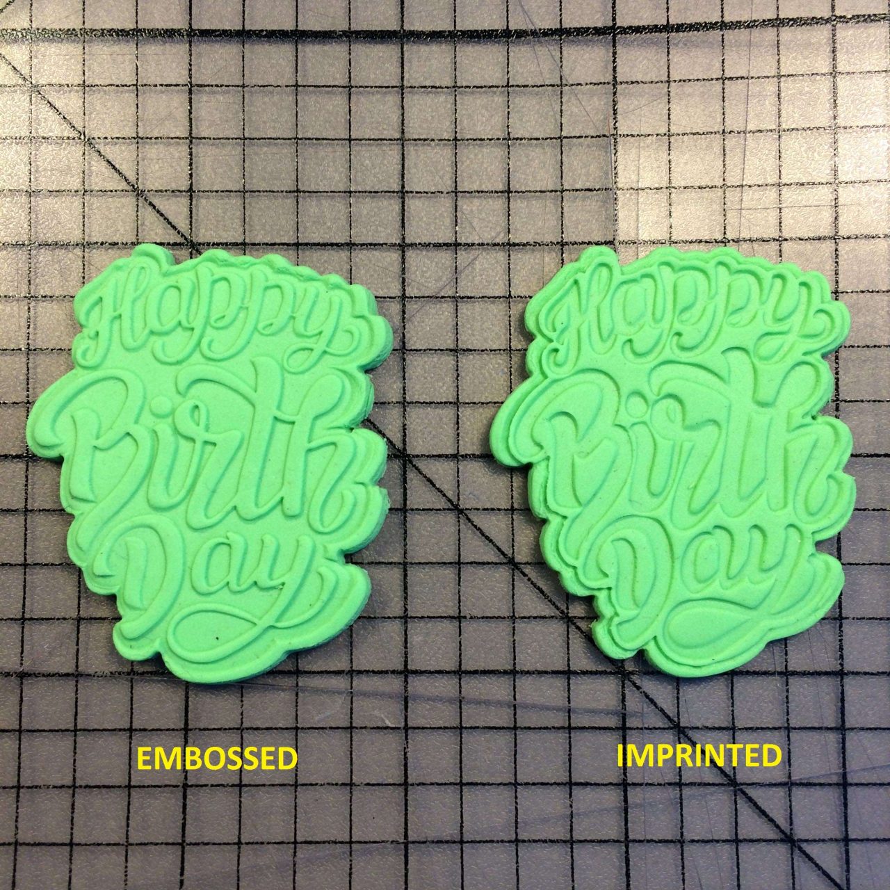 Happy Birthday 100 Cookie Cutter and Stamp written