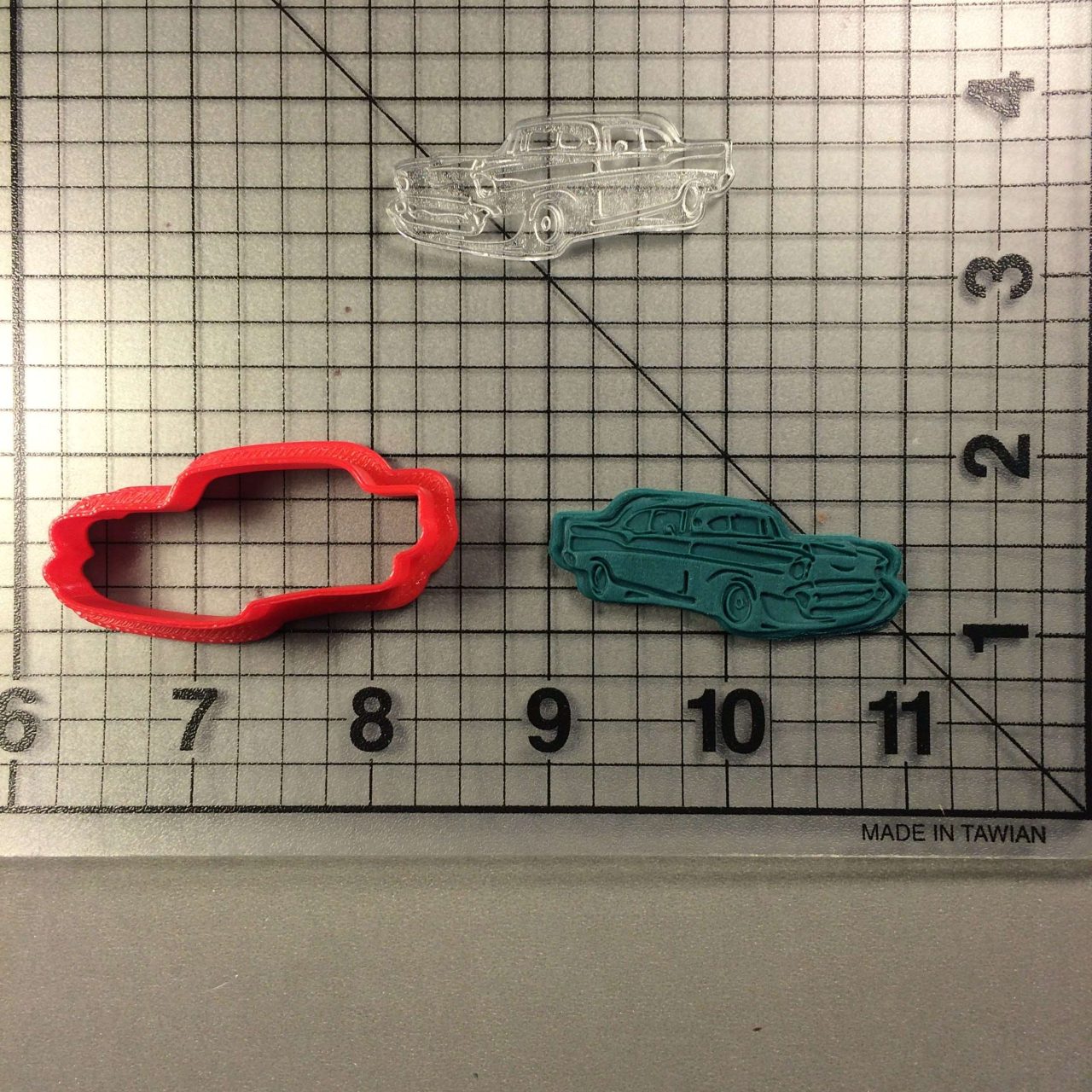 Car 100 Cookie Cutter and Stamp (embossed 1)