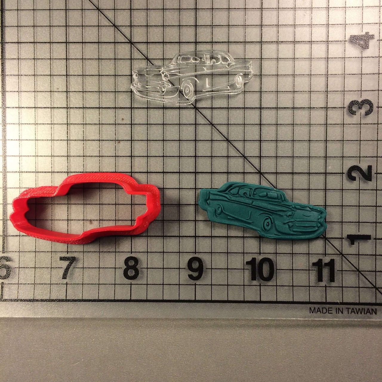 Car 100 Cookie Cutter and Stamp (imprinted 1)