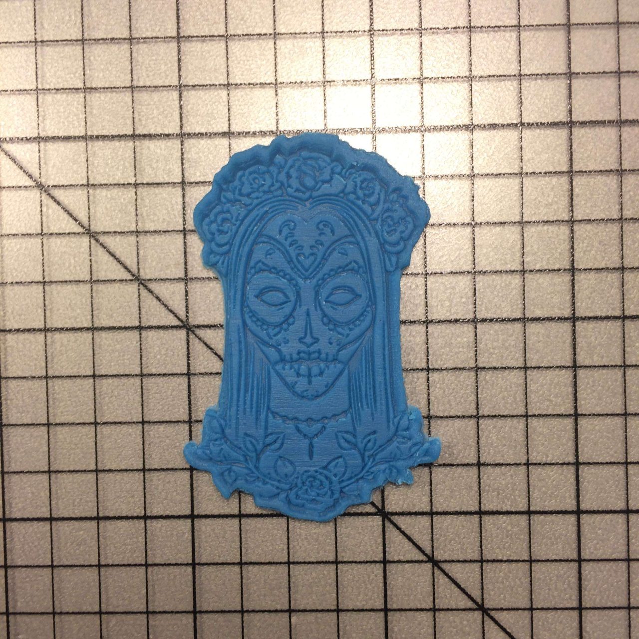 Dia De Los Muertos Skull 101 Cookie Cutter and Stamp (embossed 1)