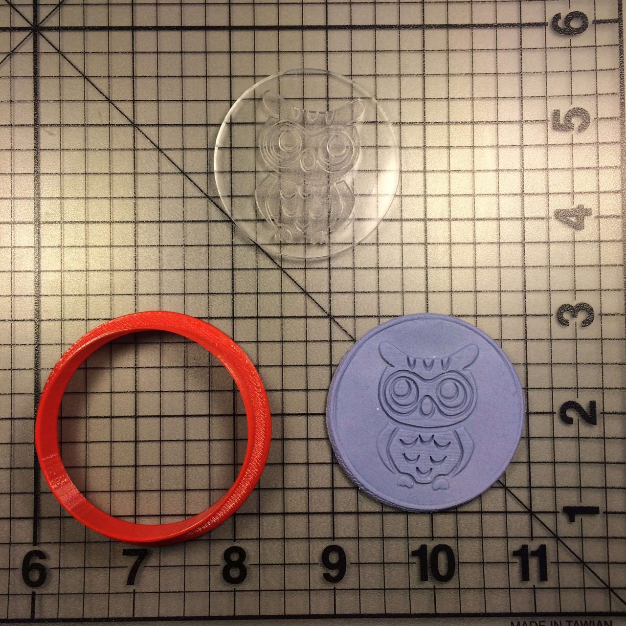 Owl 100 Cookie Cutter and Stamp (embossed 1)