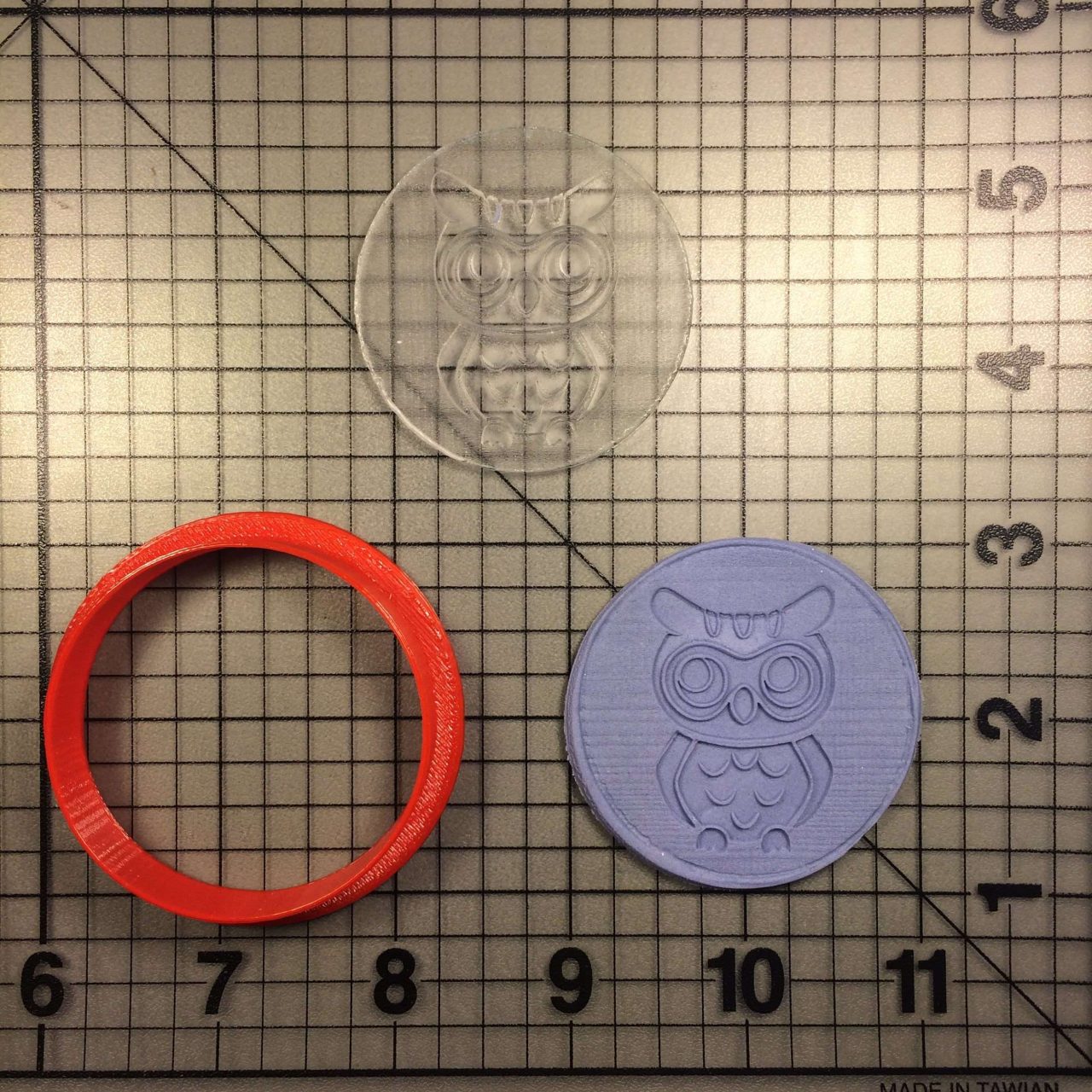 Owl 100 Cookie Cutter and Stamp (imprinted 1)