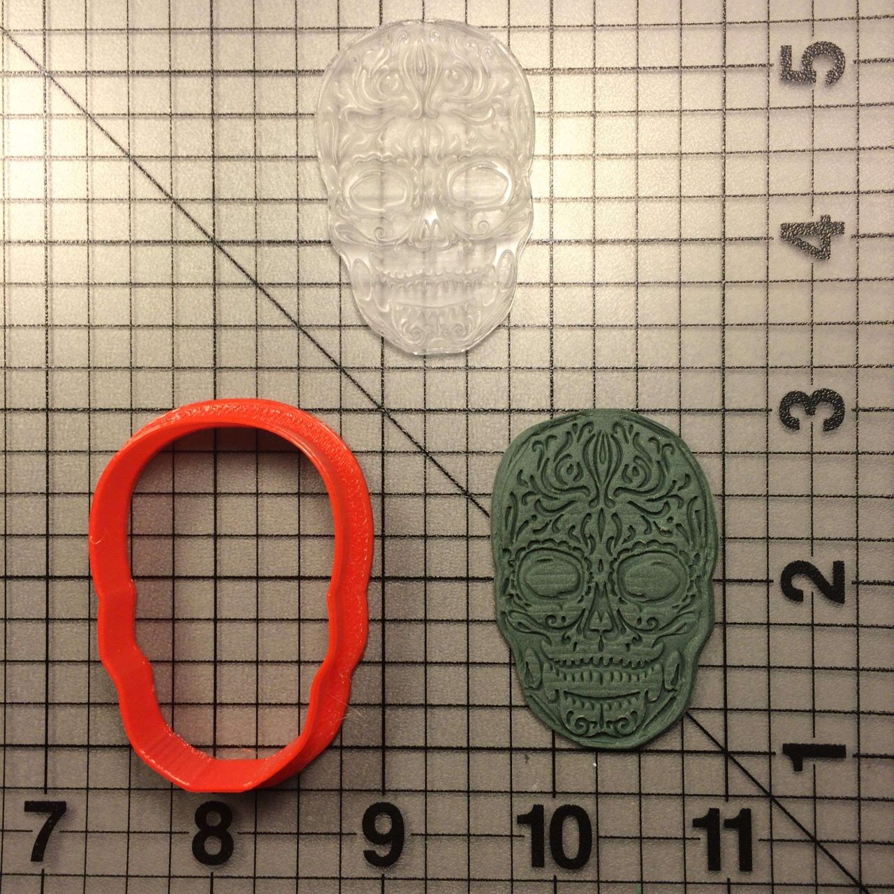 Skull 104 Cookie Cutter and Stamp (imprinted 1)