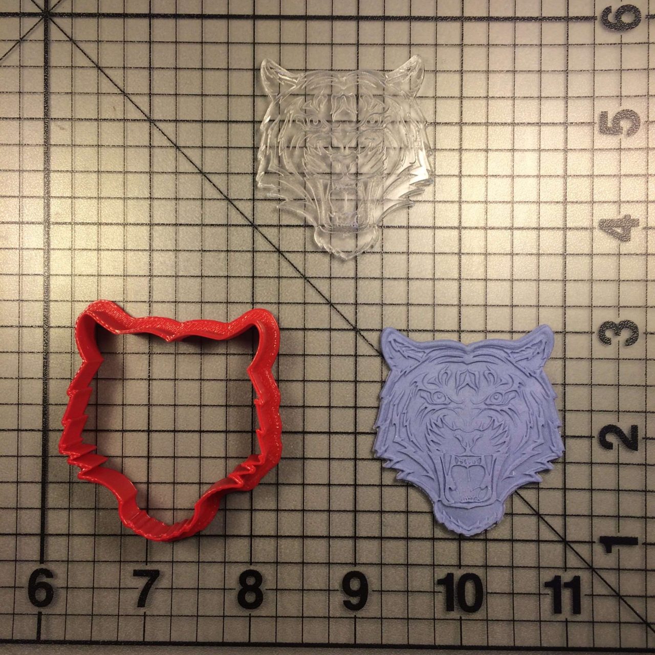 Tiger 100 Cookie Cutter and Stamp (imprinted 1)