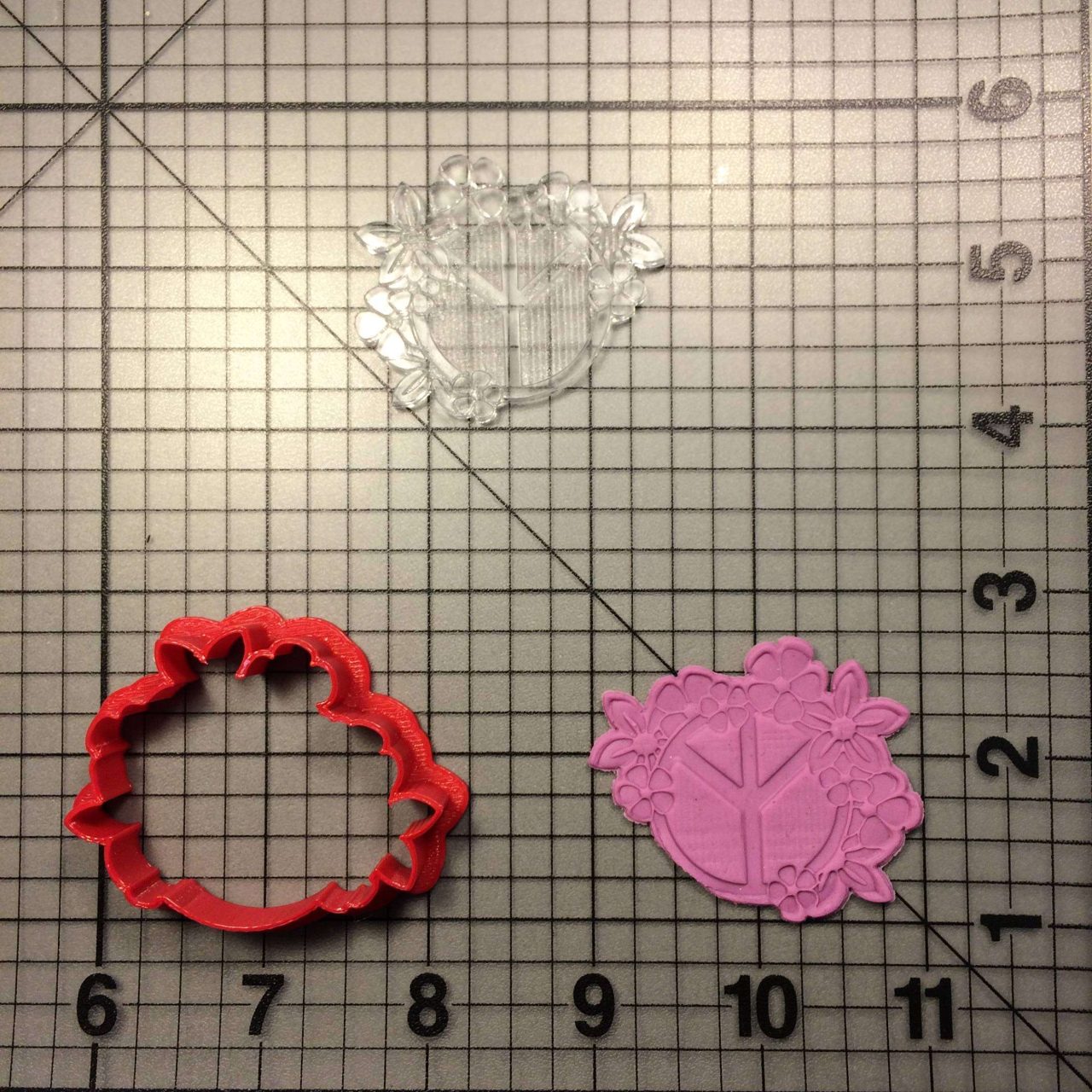Peace 100 Cookie Cutter and Stamp (imprinted 1)