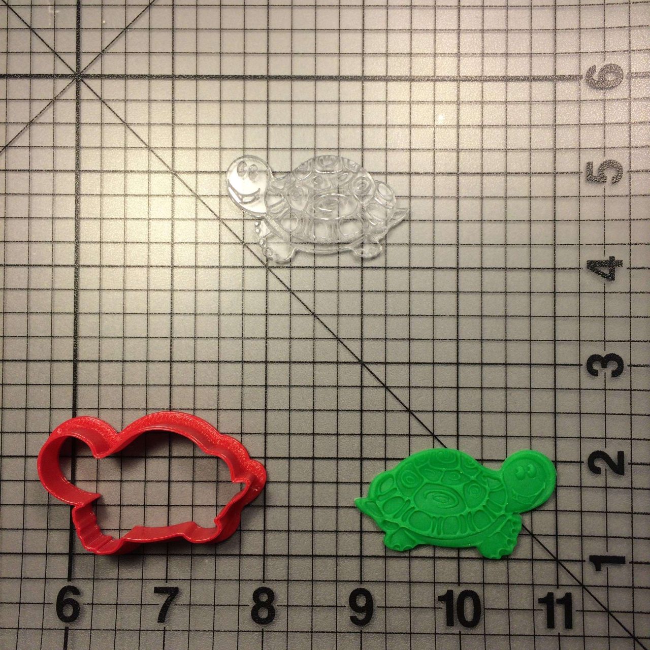 Turtle 100 Cookie Cutter and Stamp (imprinted 1)