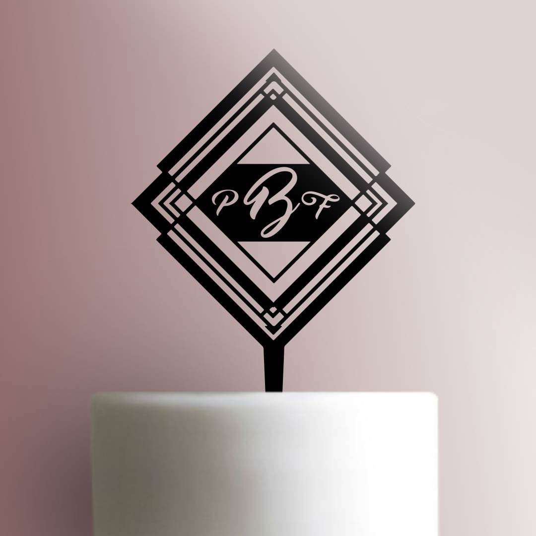 Custom Initials Pattern Cake Topper 100
