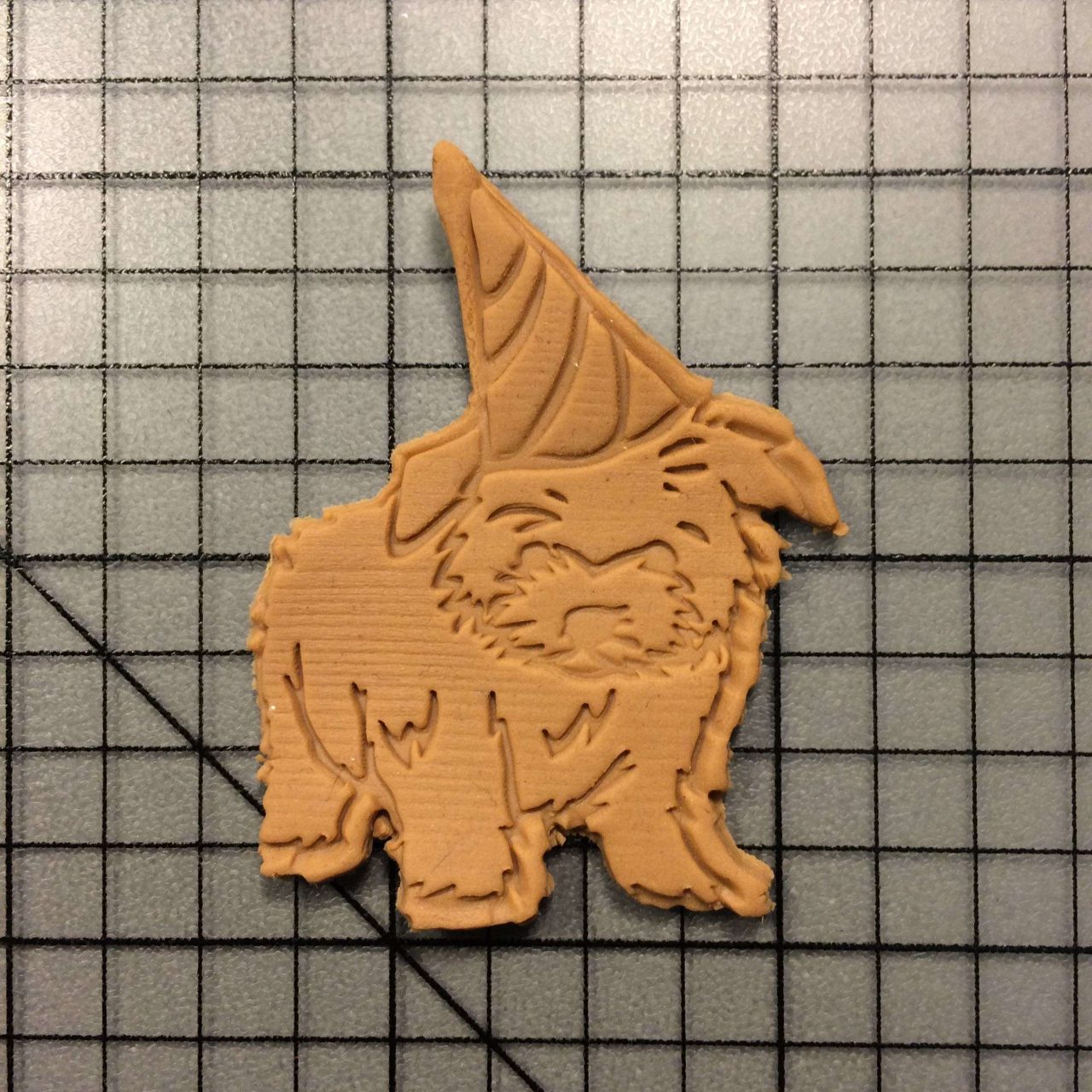 Happy Birthday Puppy 100 Cookie Cutter and Stamp (embossed 1)