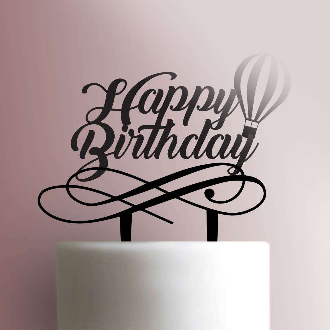 Hot Air Balloon Happy Birthday Cake Topper 100