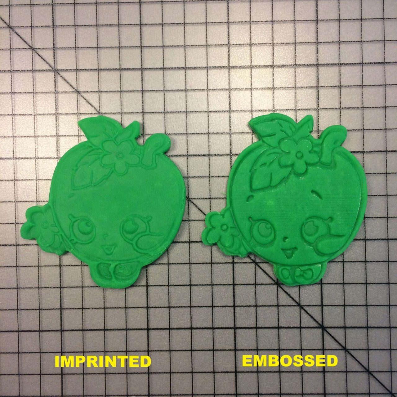 Shopkins- Apple Blossom 100 Cookie Cutter and Stamp written
