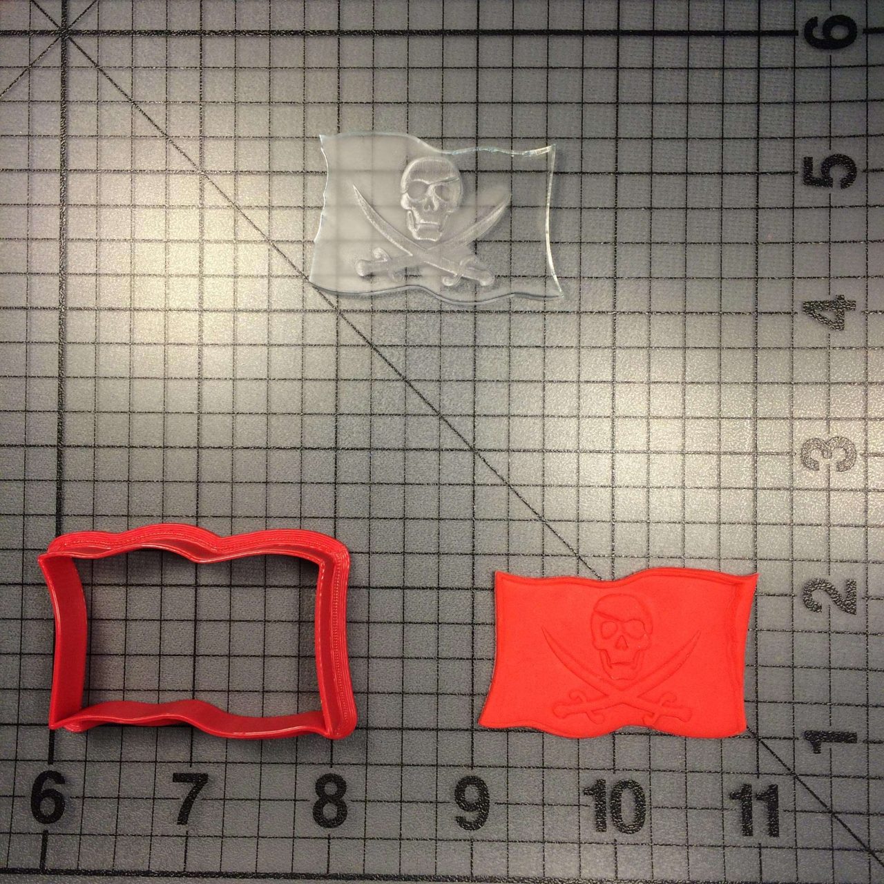 Pirate Flag 100 Cookie Cutter and Stamp imprinted 1