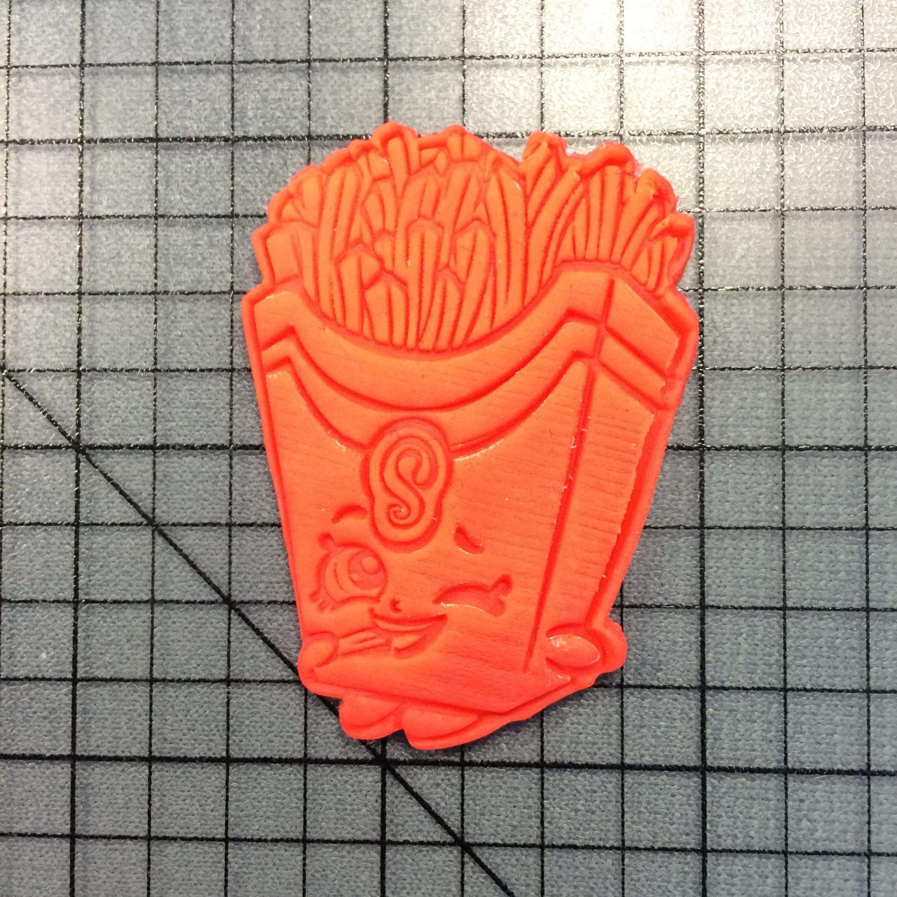 Shopkins- Fiona Fries 100 Cookie Cutter and Stamp embossed 1