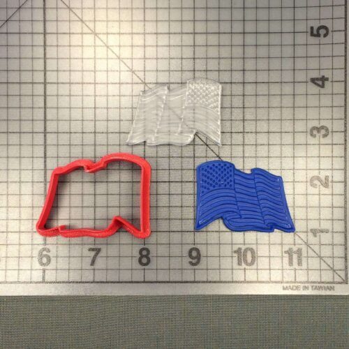 Flag 100 Cookie Cutter and Stamp Embossed (1)