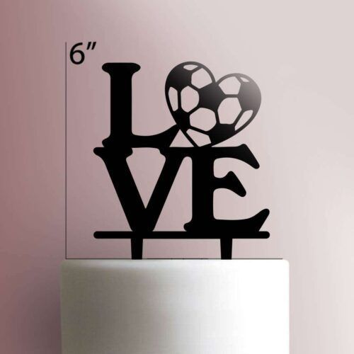 Love Soccer 100 Cake Topper
