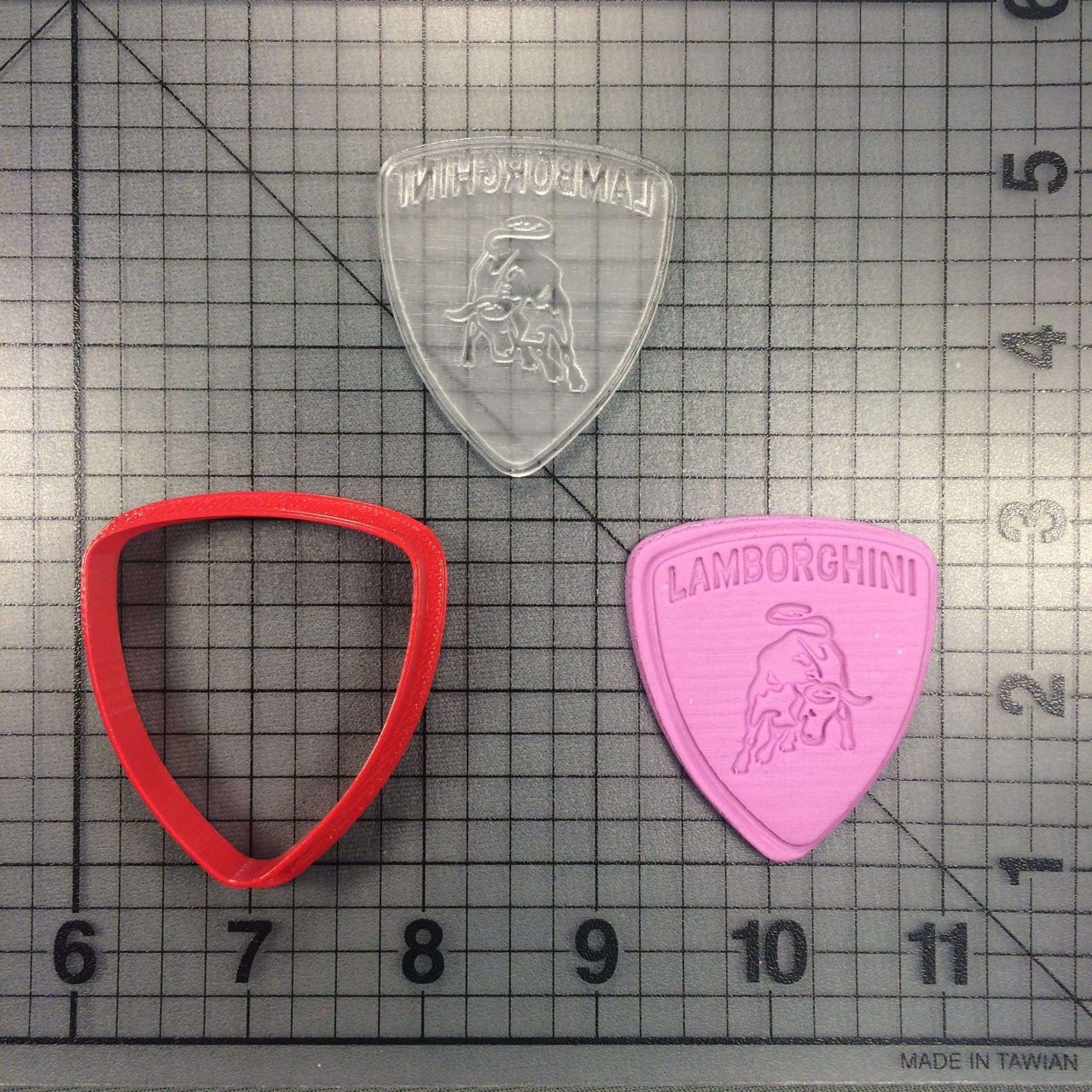 Lamborghini Logo 100 Cookie Cutter and Stamp (Imprinted 1)