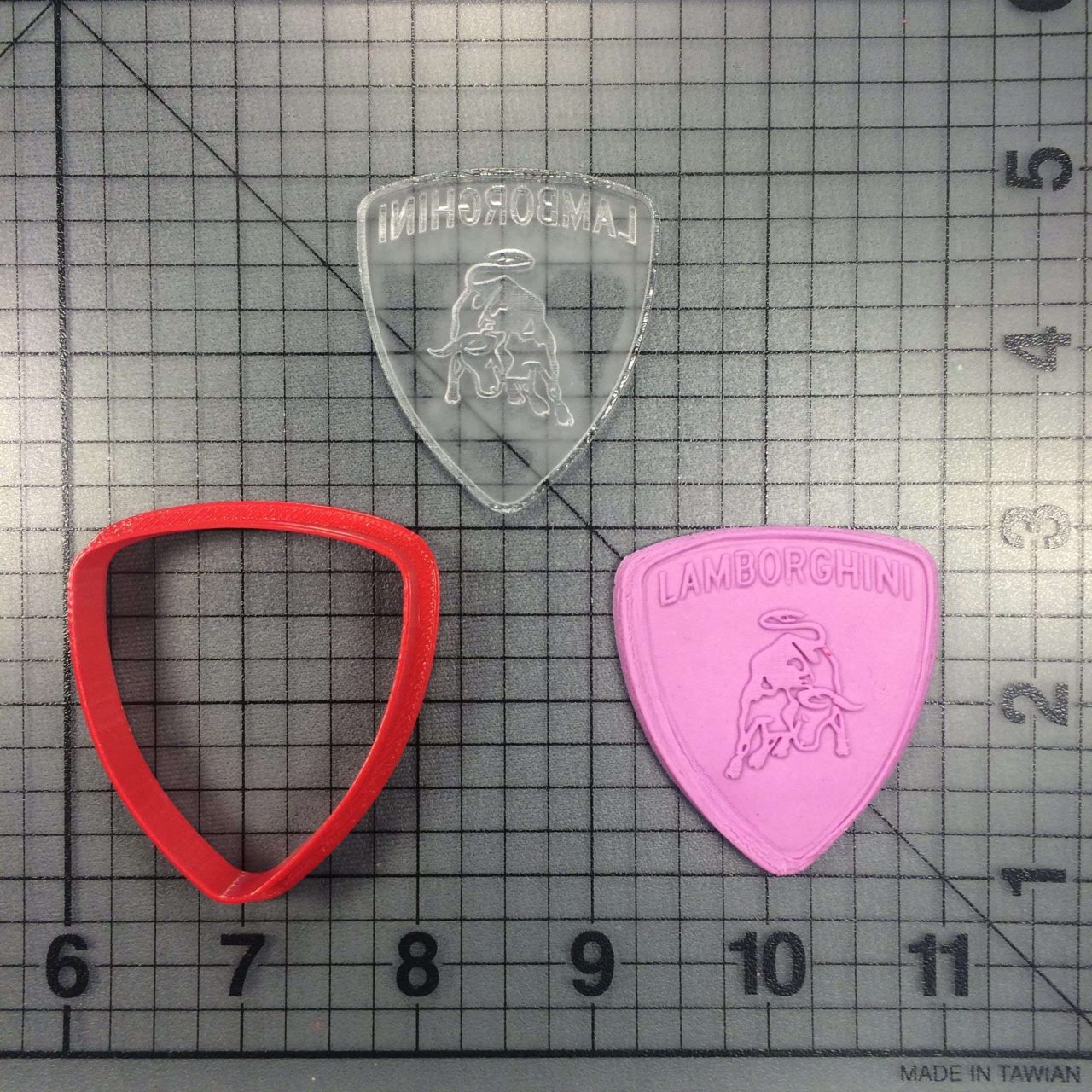 Lamborghini Logo 100 Cookie Cutter and Stamp (Embossed 1)