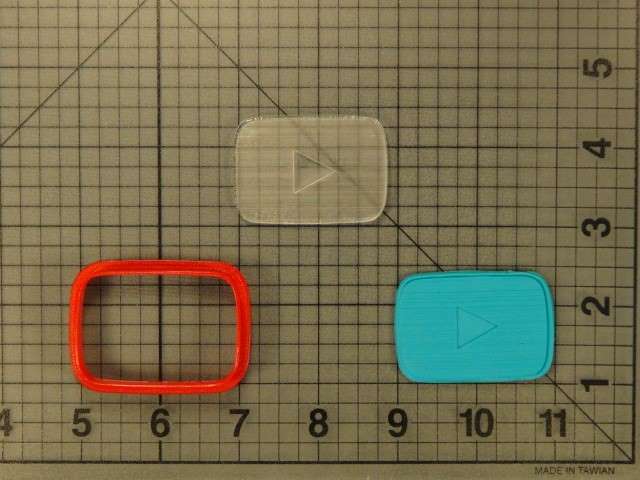 YouTube Play Button 227-056 Cookie Cutter and Stamp Embossed (1)