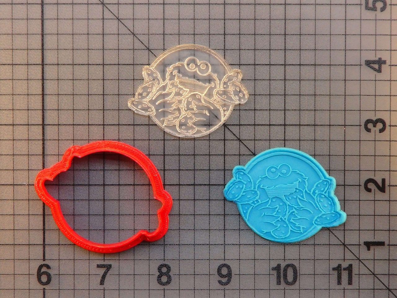 Cookie Monster 227-062 Cookie Cutter and Stamp Imprinted (1)