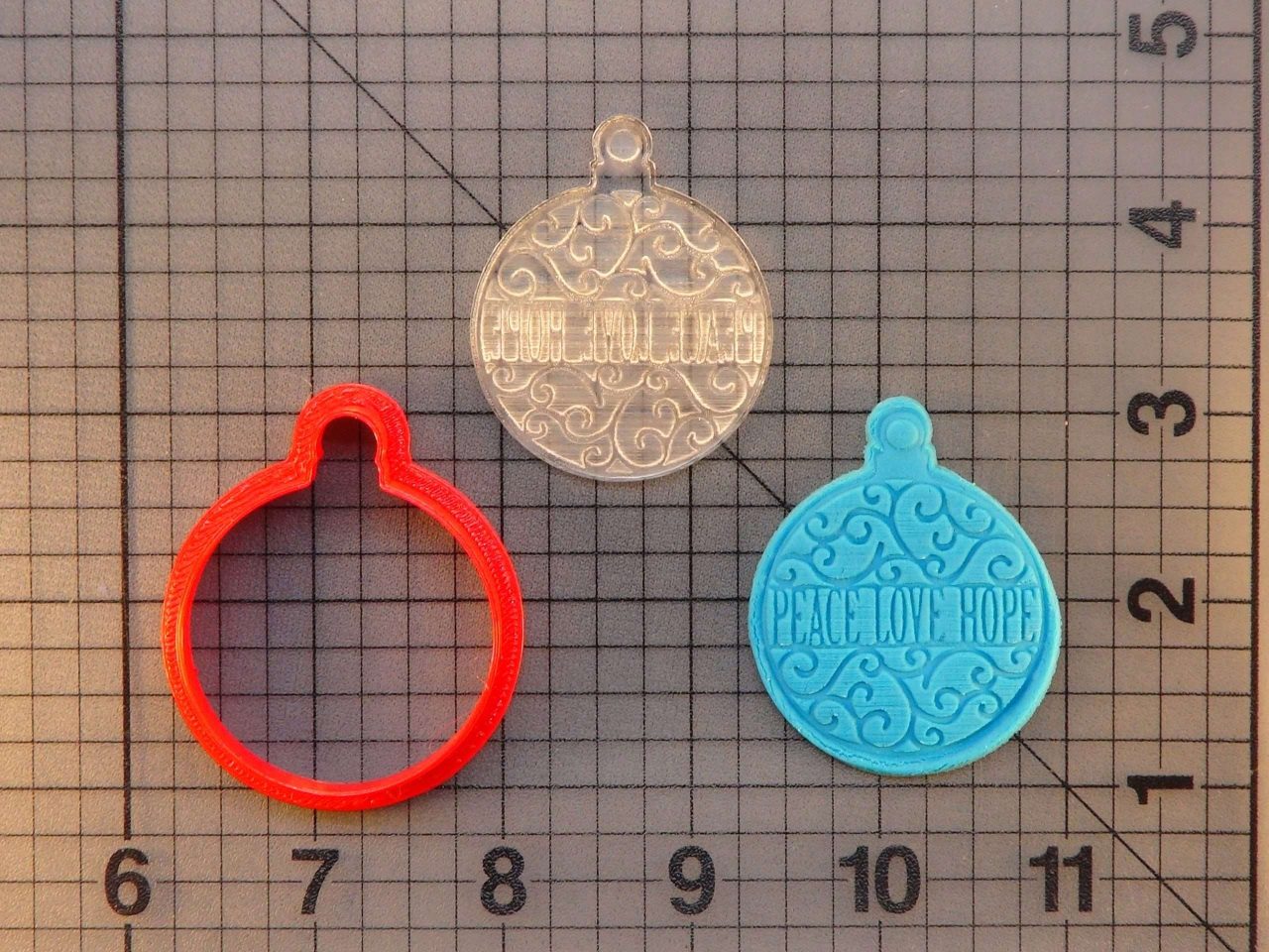 Peace Love Hope 227-050 Cookie Cutter and Stamp Embossed (1)