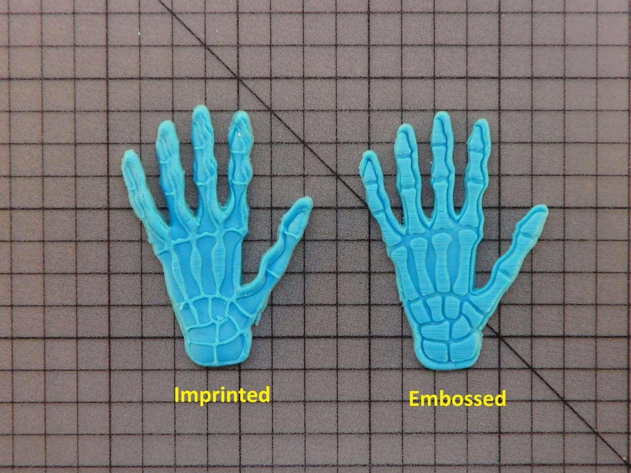 Skeleton Hand 227-054 Cookie Cutter and Stamp (written)