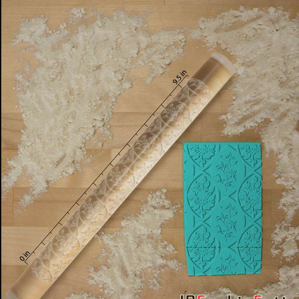 JB Flower Pattern 765-175 Rolling Pin 1in 2