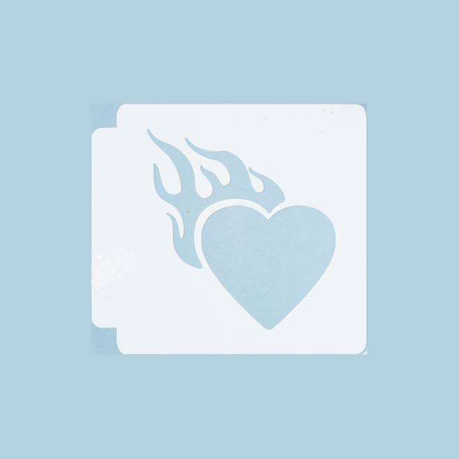 Heart with Flames 783-703 Stencil