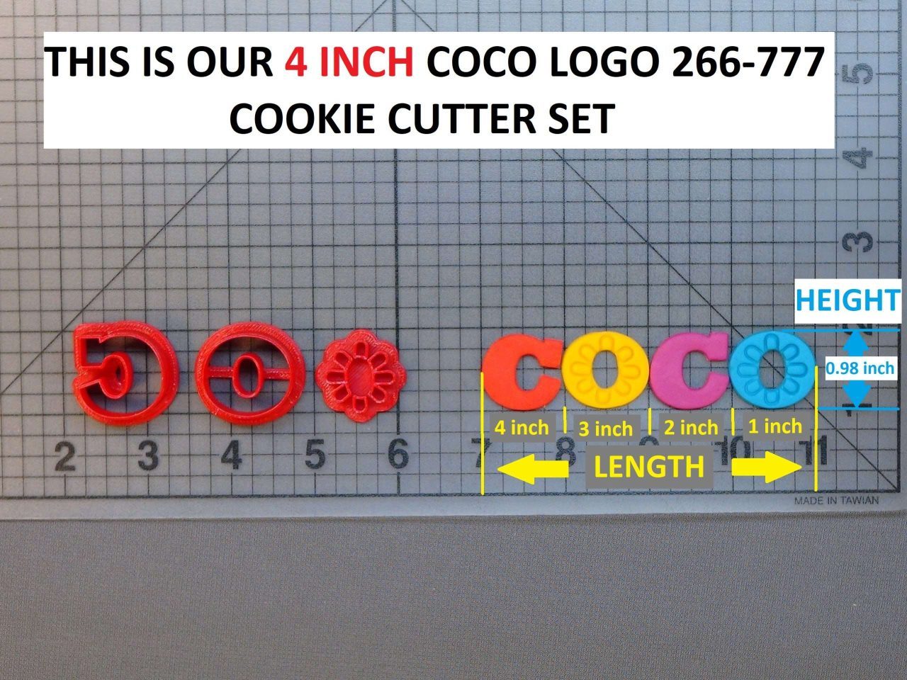 4 inch Coco Logo 266-777 Cookie Cutter Set