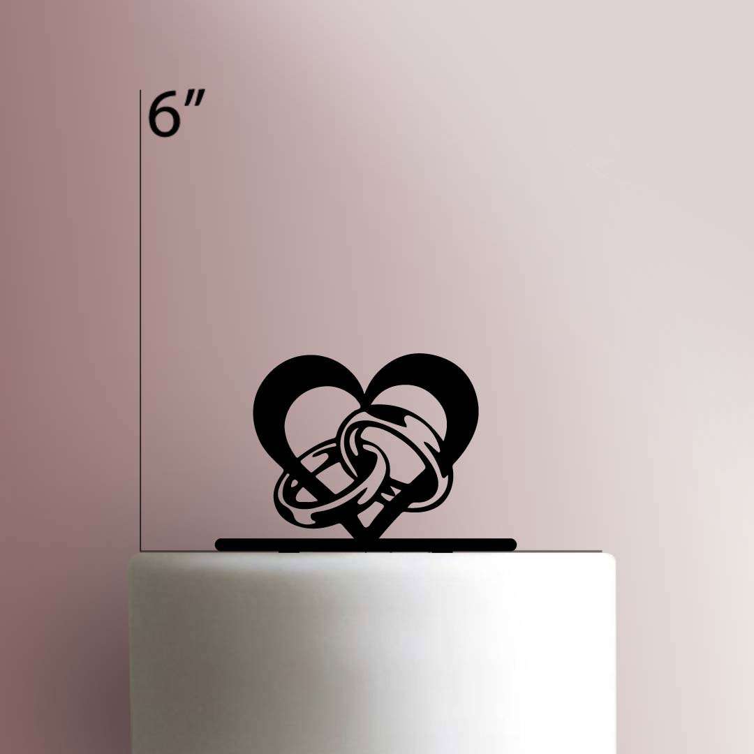 Wedding Bands Heart 225-248 Cake Topper