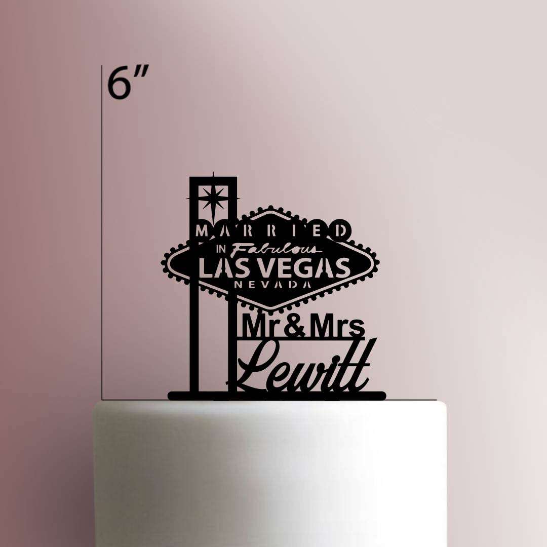 Custom Married in Fabulous Las Vegas Wedding 225-436 Cake Topper