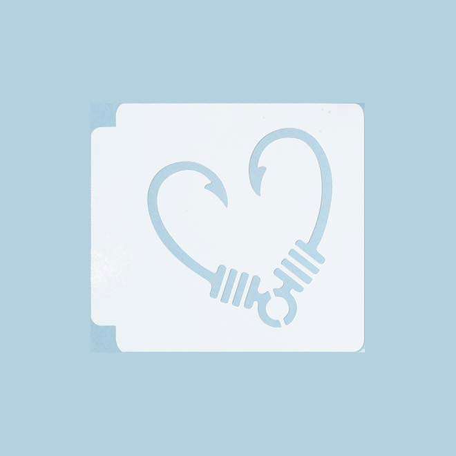 Fishhook Heart 783-A436 Stencil