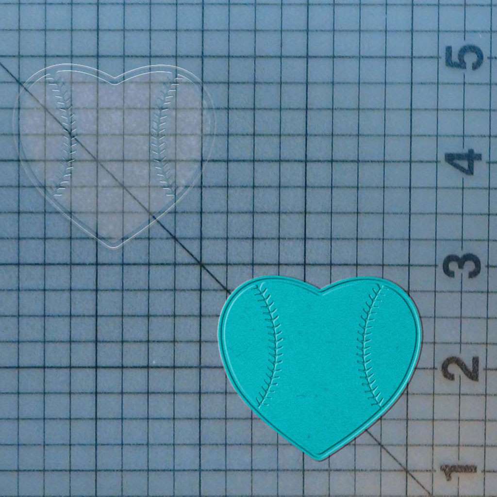 Baseball Heart 227-472 Cookie Cutter and Stamp EMBOSSED