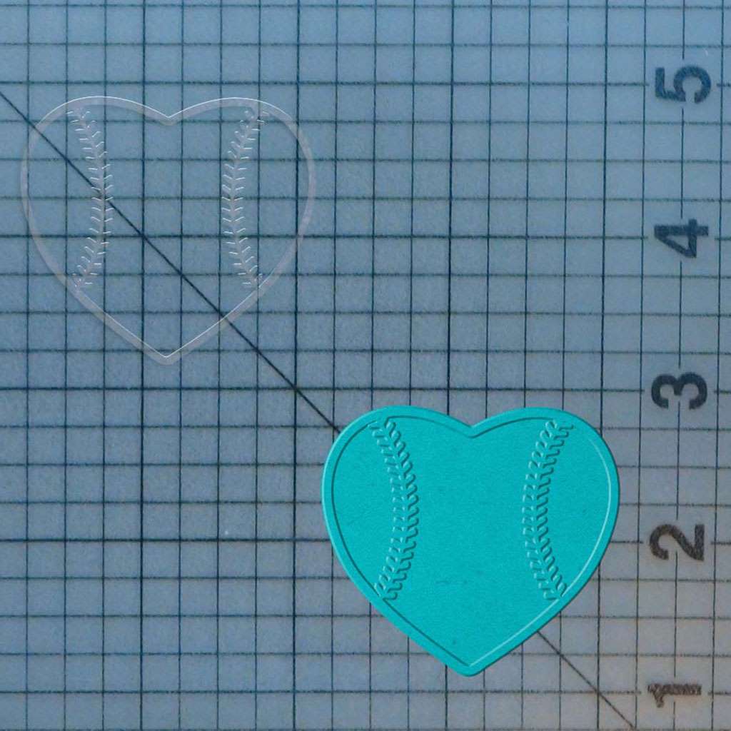 Baseball Heart 227-472 Cookie Cutter and Stamp IMPRINTED