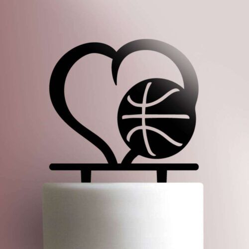 Basketball Heart 225-500 Cake Topper