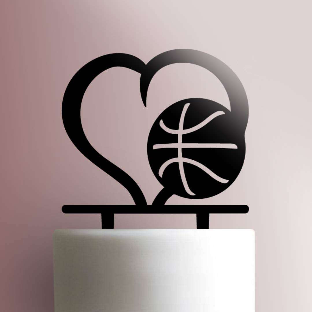 Basketball Heart 225-500 Cake Topper