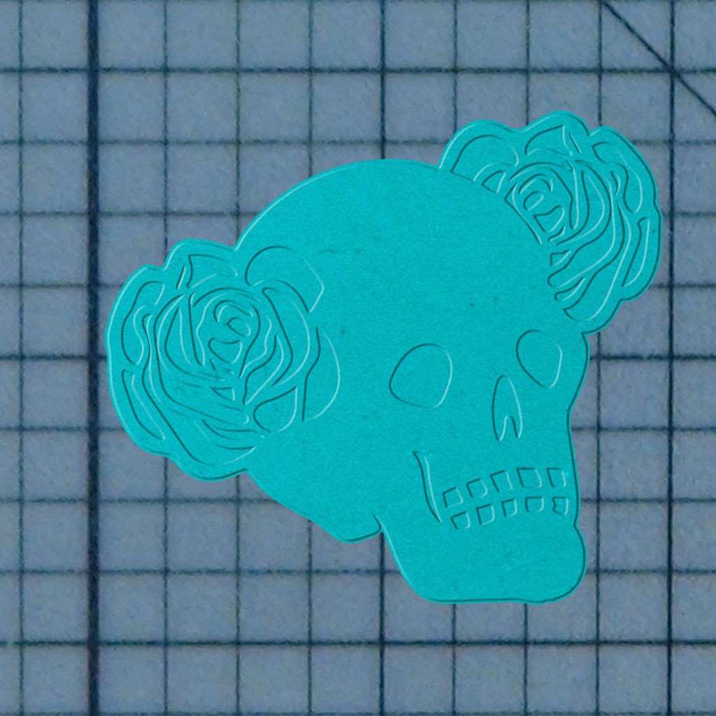 Floral Skull 227-539 Cookie Cutter and Acrylic Stamp - Image 3
