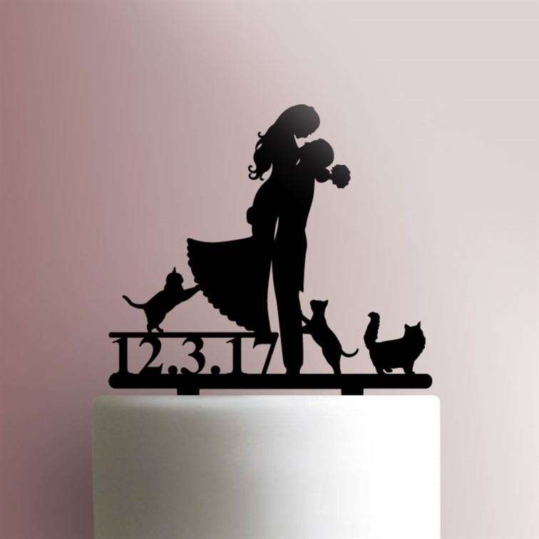 Custom Cat Wedding 225-586 Cake Topper
