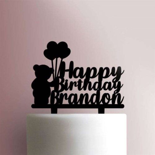 Custom Teddy Happy Birthday 225-558 Cake Topper